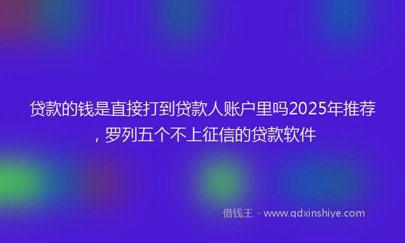 贷款的钱是直接打到贷款人账户里吗2025年推荐，罗列五个不上征信的贷款软件