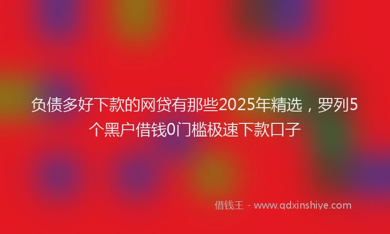 负债多好下款的网贷有那些2025年精选，罗列5个黑户借钱0门槛极速下款口子