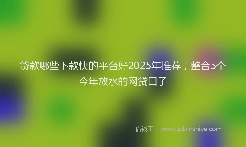 贷款哪些下款快的平台好2025年推荐，整合5个今年放水的网贷口子