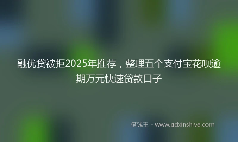 融优贷被拒2025年推荐，整理五个支付宝花呗逾期万元快速贷款口子