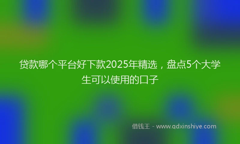 贷款哪个平台好下款2025年精选，盘点5个大学生可以使用的口子