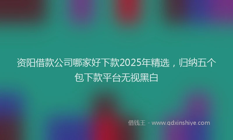 资阳借款公司哪家好下款2025年精选，归纳五个包下款平台无视黑白