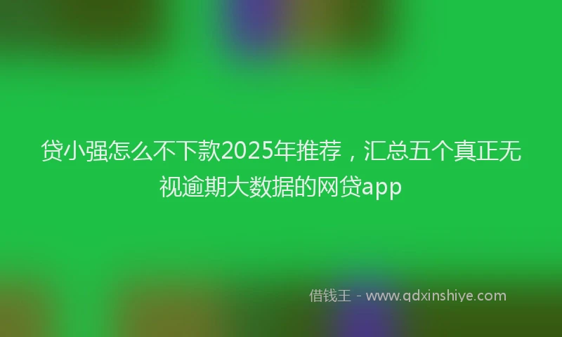 贷小强怎么不下款2025年推荐，汇总五个真正无视逾期大数据的网贷app