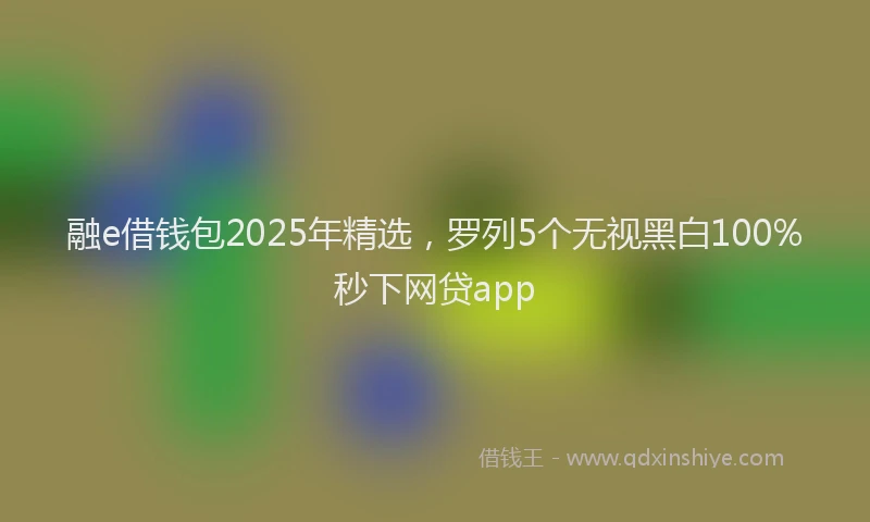 融e借钱包2025年精选，罗列5个无视黑白100%秒下网贷app