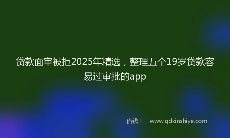 贷款面审被拒2025年精选，整理五个19岁贷款容易过审批的app