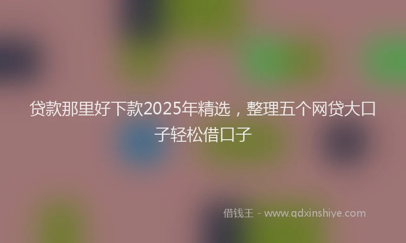 贷款那里好下款2025年精选，整理五个网贷大口子轻松借口子