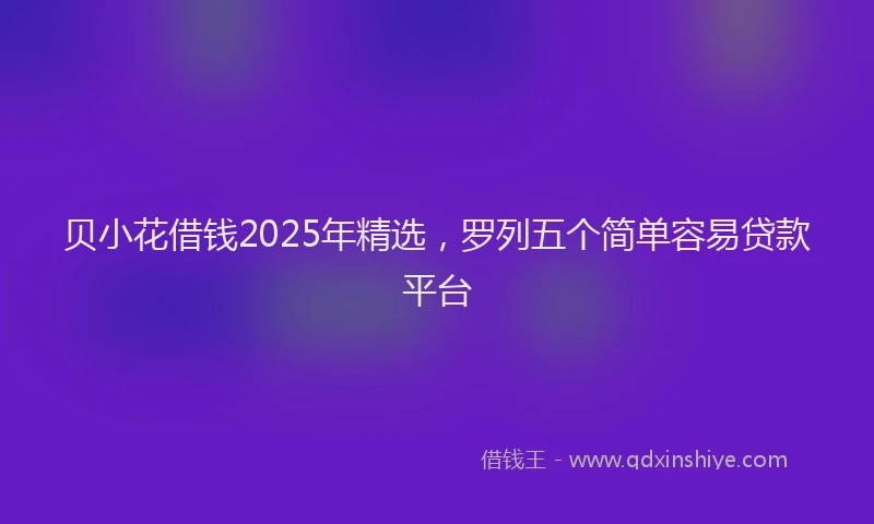 贝小花借钱2025年精选，罗列五个简单容易贷款平台