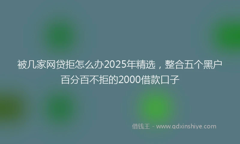 被几家网贷拒怎么办2025年精选，整合五个黑户百分百不拒的2000借款口子