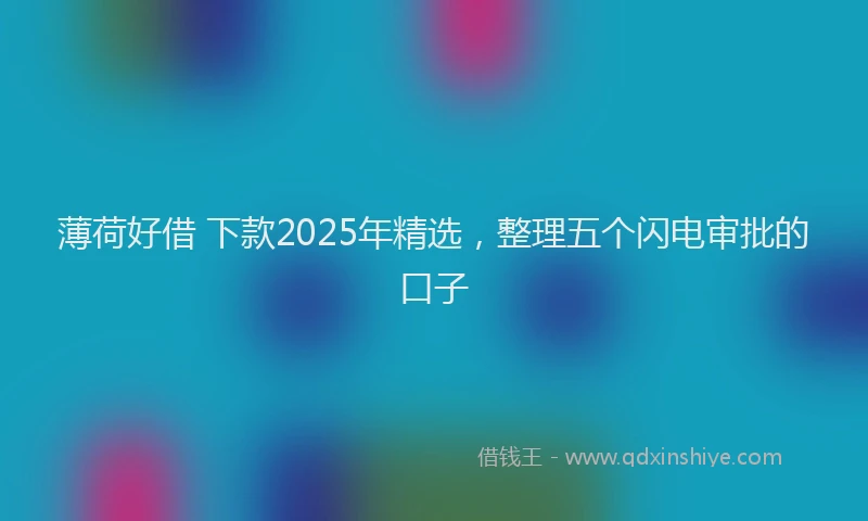薄荷好借 下款2025年精选，整理五个闪电审批的口子