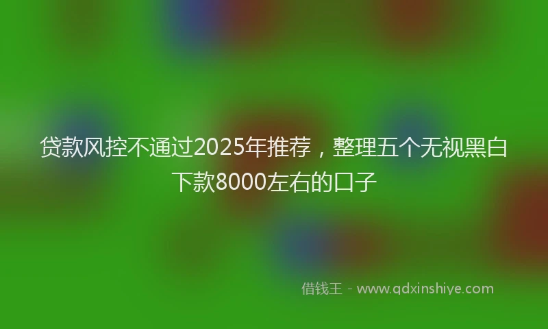 贷款风控不通过2025年推荐，整理五个无视黑白下款8000左右的口子