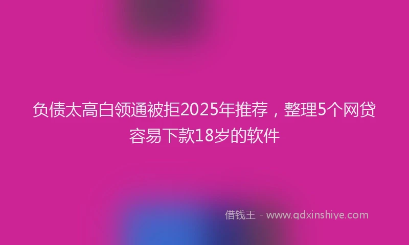 负债太高白领通被拒2025年推荐，整理5个网贷容易下款18岁的软件