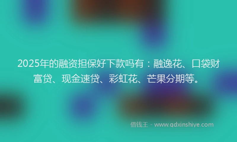 2025年的融资担保好下款吗有：融逸花、口袋财富贷、现金速贷、彩虹花、芒果分期等。