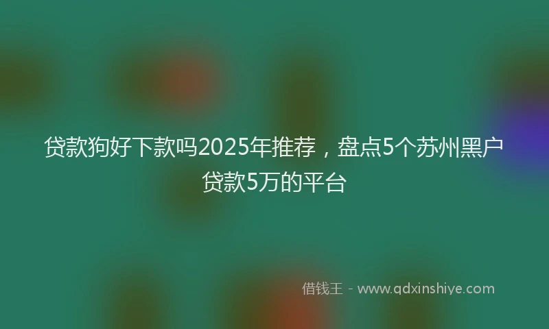 贷款狗好下款吗2025年推荐，盘点5个苏州黑户贷款5万的平台
