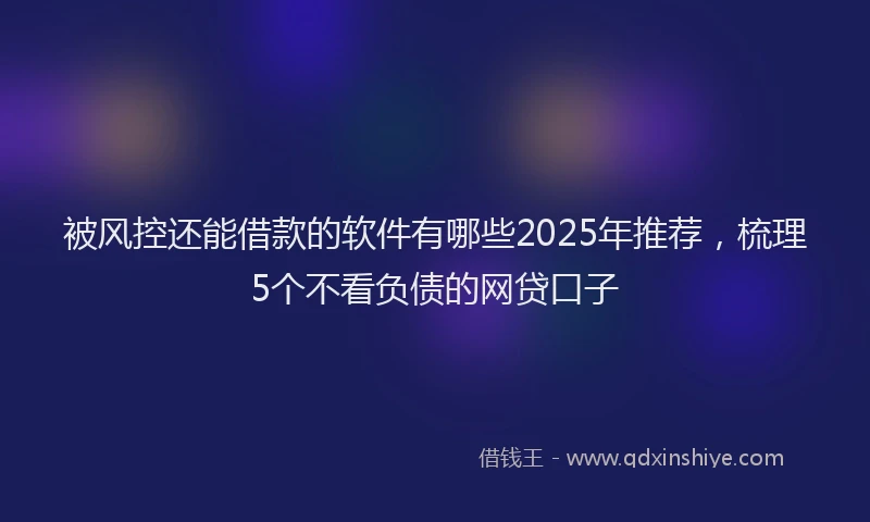 被风控还能借款的软件有哪些2025年推荐，梳理5个不看负债的网贷口子