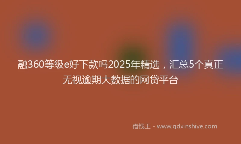 融360等级e好下款吗2025年精选，汇总5个真正无视逾期大数据的网贷平台