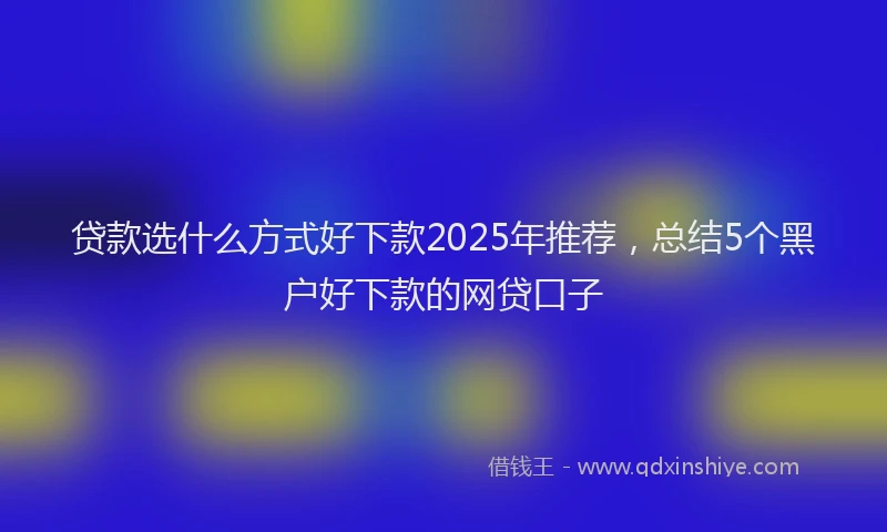 贷款选什么方式好下款2025年推荐，总结5个黑户好下款的网贷口子