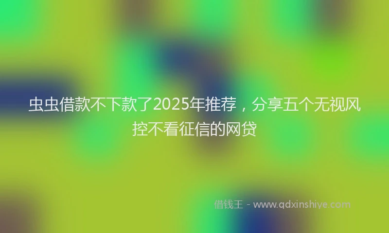 虫虫借款不下款了2025年推荐，分享五个无视风控不看征信的网贷