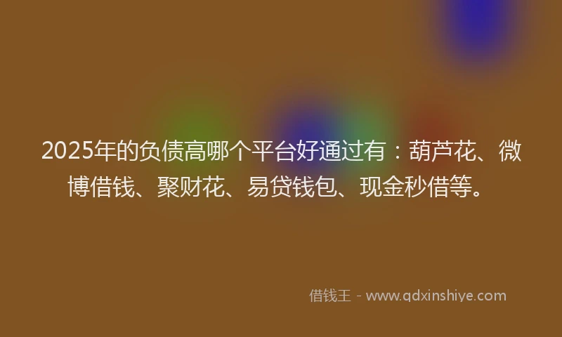 2025年的负债高哪个平台好通过有：葫芦花、微博借钱、聚财花、易贷钱包、现金秒借等。