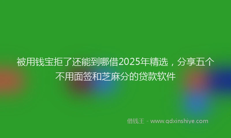 被用钱宝拒了还能到哪借2025年精选，分享五个不用面签和芝麻分的贷款软件
