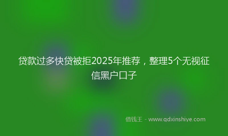 贷款过多快贷被拒2025年推荐，整理5个无视征信黑户口子