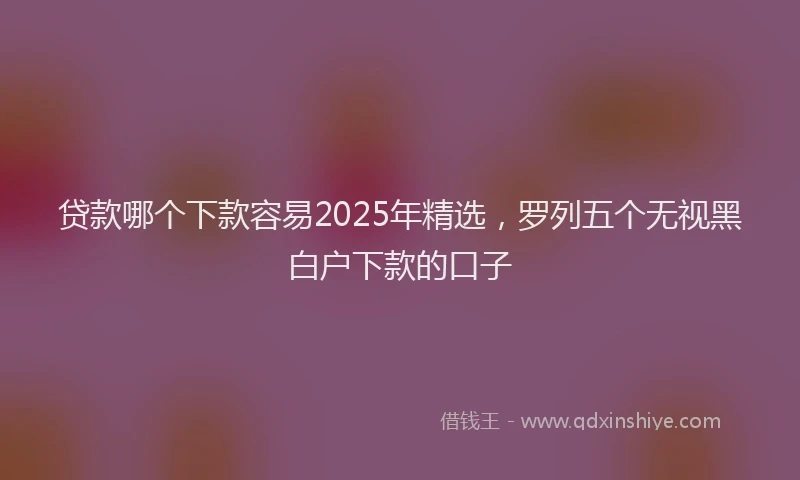 贷款哪个下款容易2025年精选，罗列五个无视黑白户下款的口子