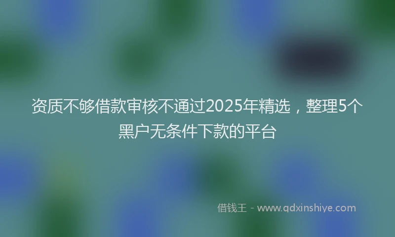资质不够借款审核不通过2025年精选，整理5个黑户无条件下款的平台