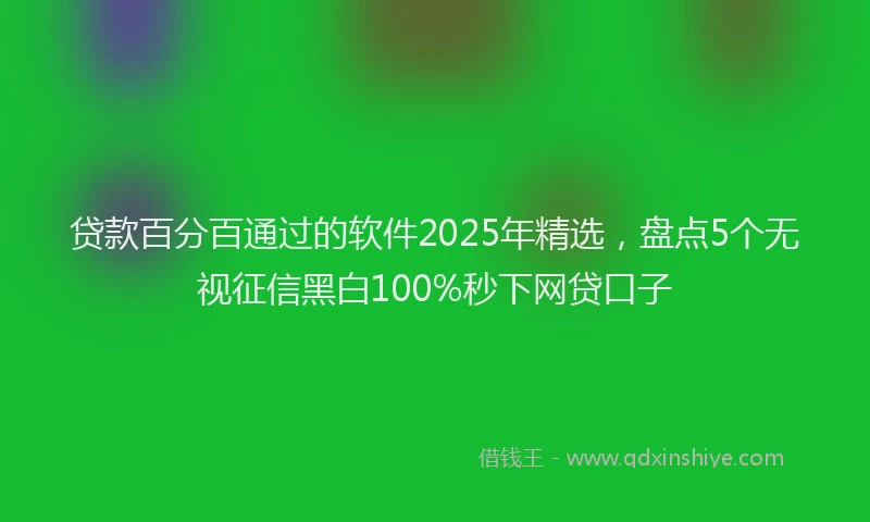 贷款百分百通过的软件2025年精选，盘点5个无视征信黑白100%秒下网贷口子