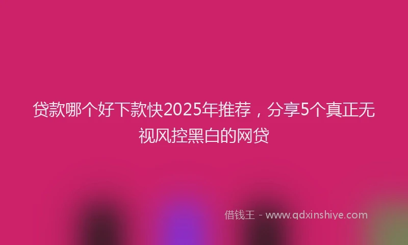 贷款哪个好下款快2025年推荐，分享5个真正无视风控黑白的网贷
