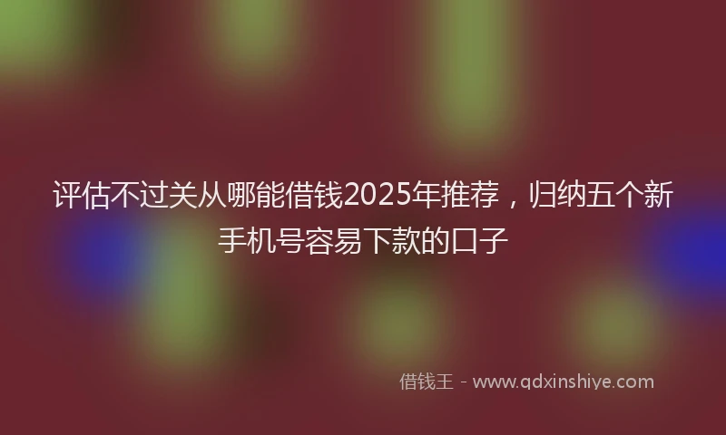 评估不过关从哪能借钱2025年推荐，归纳五个新手机号容易下款的口子
