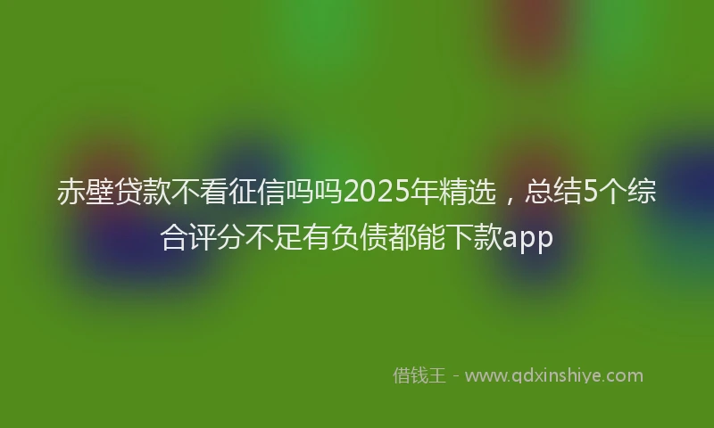 赤壁贷款不看征信吗吗2025年精选，总结5个综合评分不足有负债都能下款app
