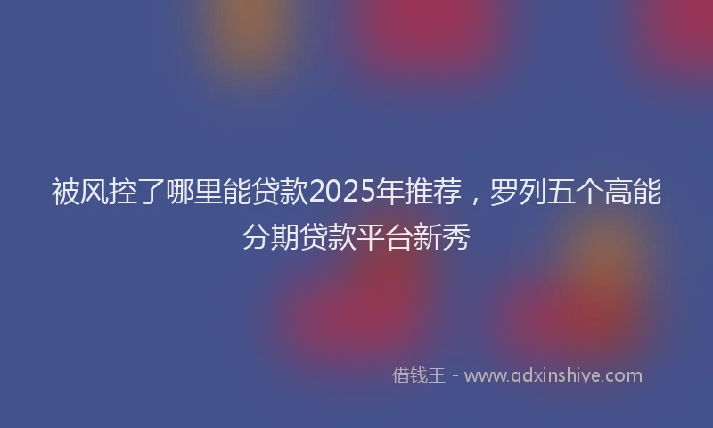 被风控了哪里能贷款2025年推荐，罗列五个高能分期贷款平台新秀