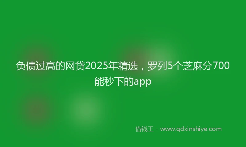 负债过高的网贷2025年精选，罗列5个芝麻分700能秒下的app