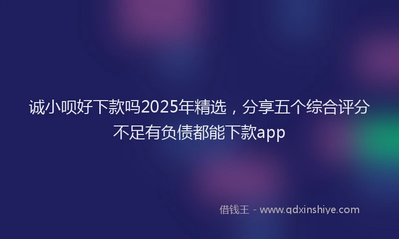 诚小呗好下款吗2025年精选，分享五个综合评分不足有负债都能下款app