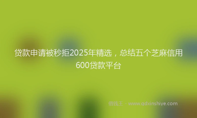 贷款申请被秒拒2025年精选，总结五个芝麻信用600贷款平台