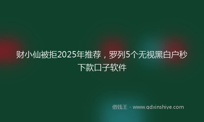 财小仙被拒2025年推荐，罗列5个无视黑白户秒下款口子软件