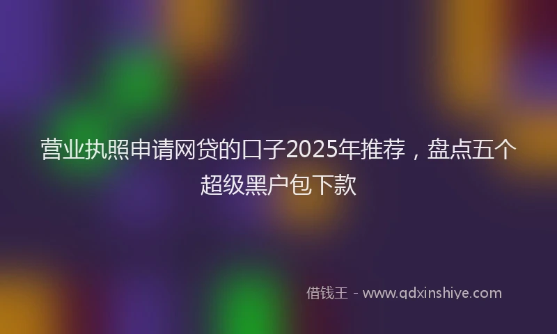 营业执照申请网贷的口子2025年推荐，盘点五个超级黑户包下款