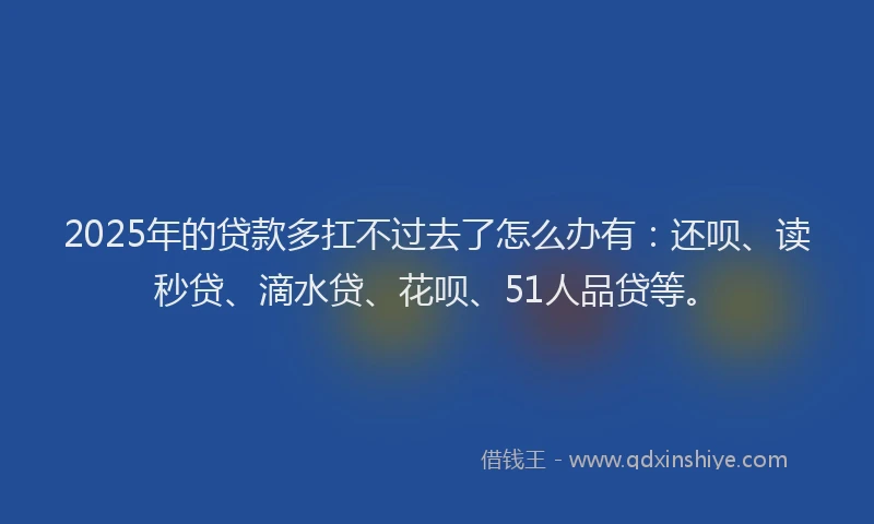 2025年的贷款多扛不过去了怎么办有：还呗、读秒贷、滴水贷、花呗、51人品贷等。