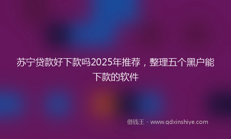 苏宁贷款好下款吗2025年推荐，整理五个黑户能下款的软件