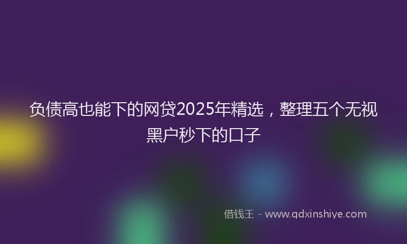 负债高也能下的网贷2025年精选，整理五个无视黑户秒下的口子