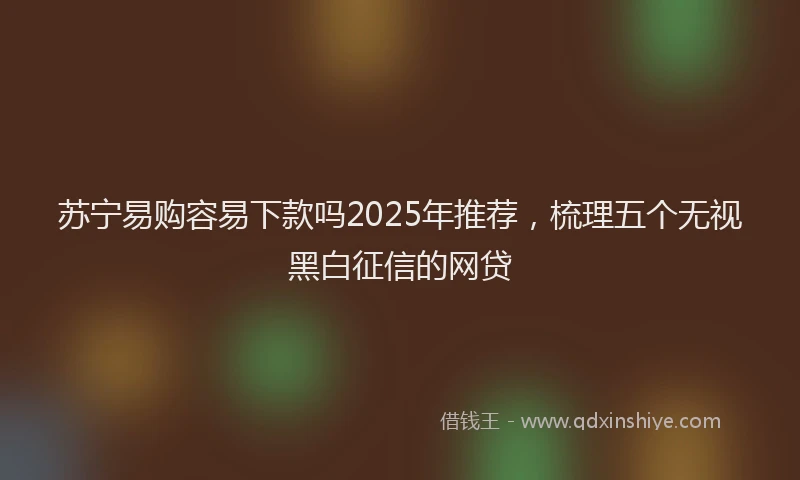 苏宁易购容易下款吗2025年推荐，梳理五个无视黑白征信的网贷