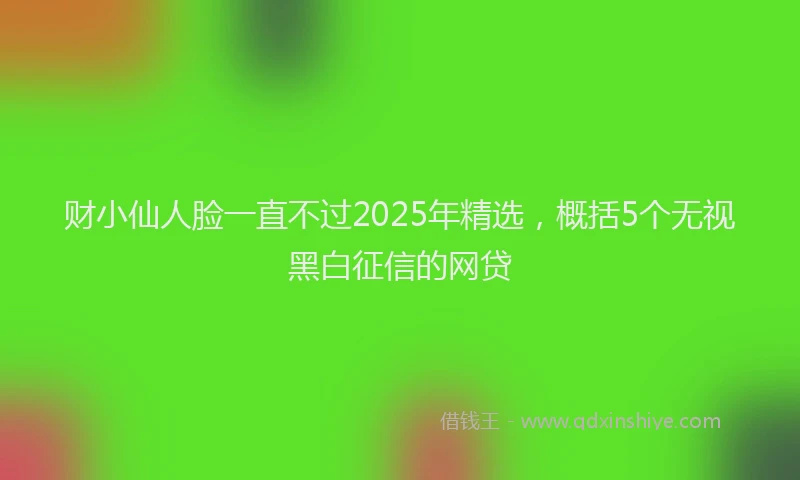 财小仙人脸一直不过2025年精选，概括5个无视黑白征信的网贷