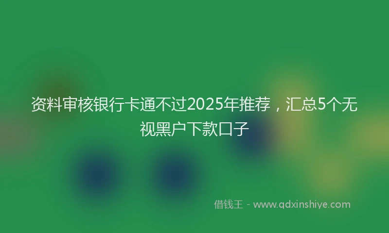 资料审核银行卡通不过2025年推荐，汇总5个无视黑户下款口子