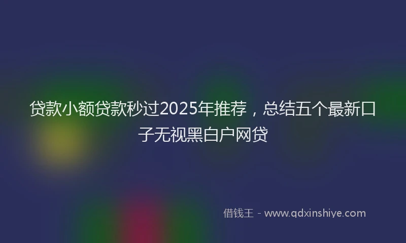 贷款小额贷款秒过2025年推荐，总结五个最新口子无视黑白户网贷