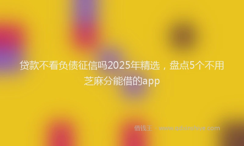 贷款不看负债征信吗2025年精选，盘点5个不用芝麻分能借的app