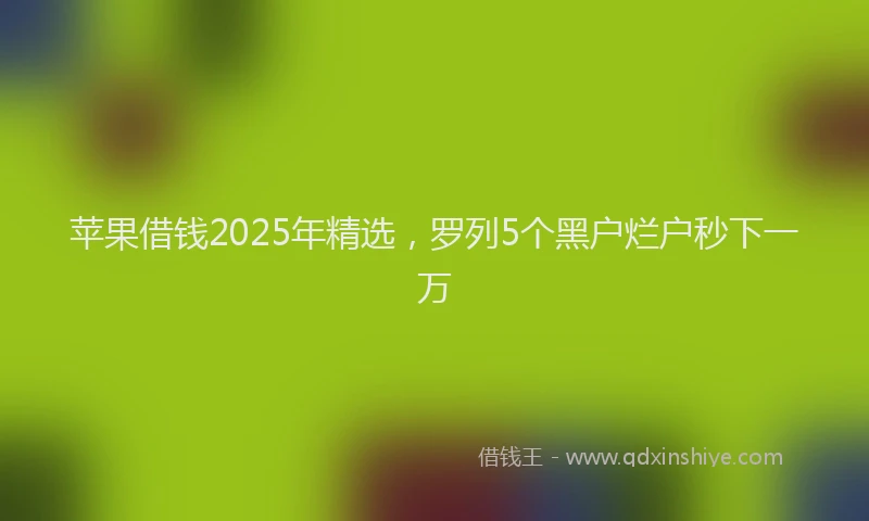 苹果借钱2025年精选，罗列5个黑户烂户秒下一万