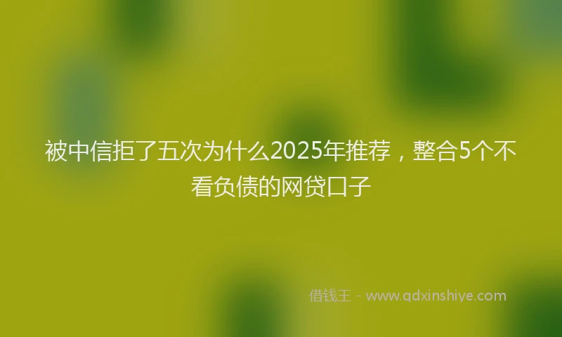 被中信拒了五次为什么2025年推荐，整合5个不看负债的网贷口子