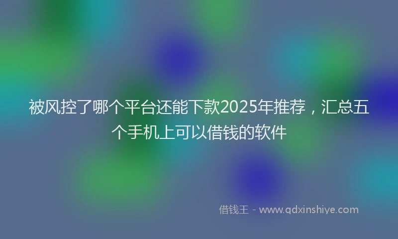 被风控了哪个平台还能下款2025年推荐，汇总五个手机上可以借钱的软件