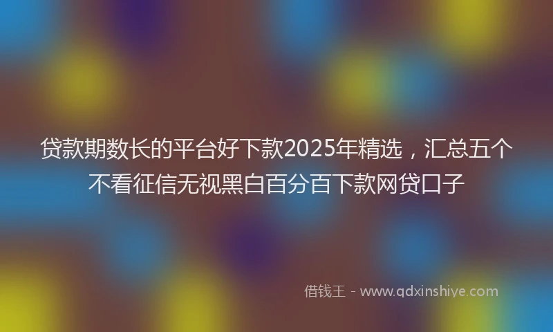 贷款期数长的平台好下款2025年精选，汇总五个不看征信无视黑白百分百下款网贷口子