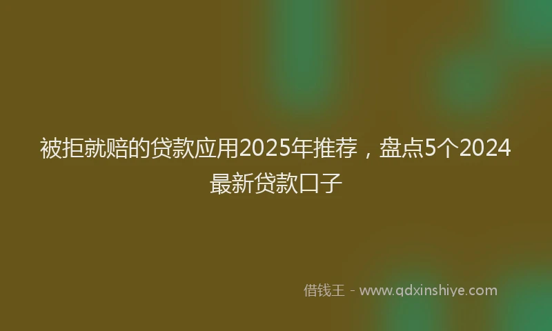被拒就赔的贷款应用2025年推荐，盘点5个2024最新贷款口子