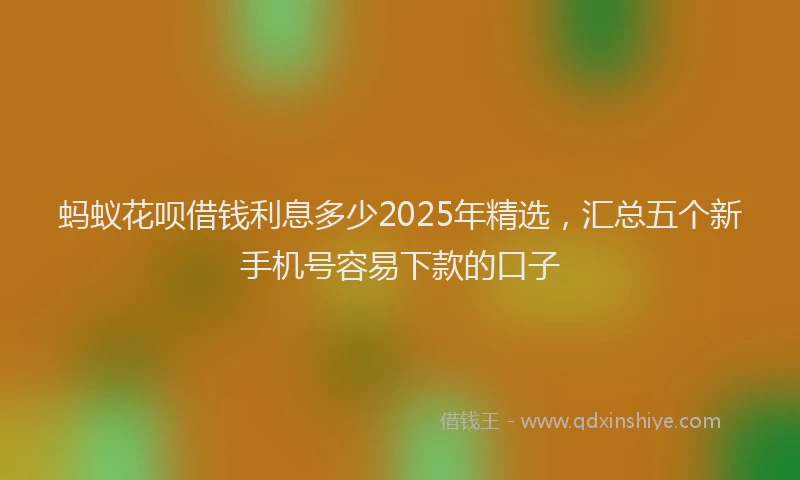 蚂蚁花呗借钱利息多少2025年精选，汇总五个新手机号容易下款的口子